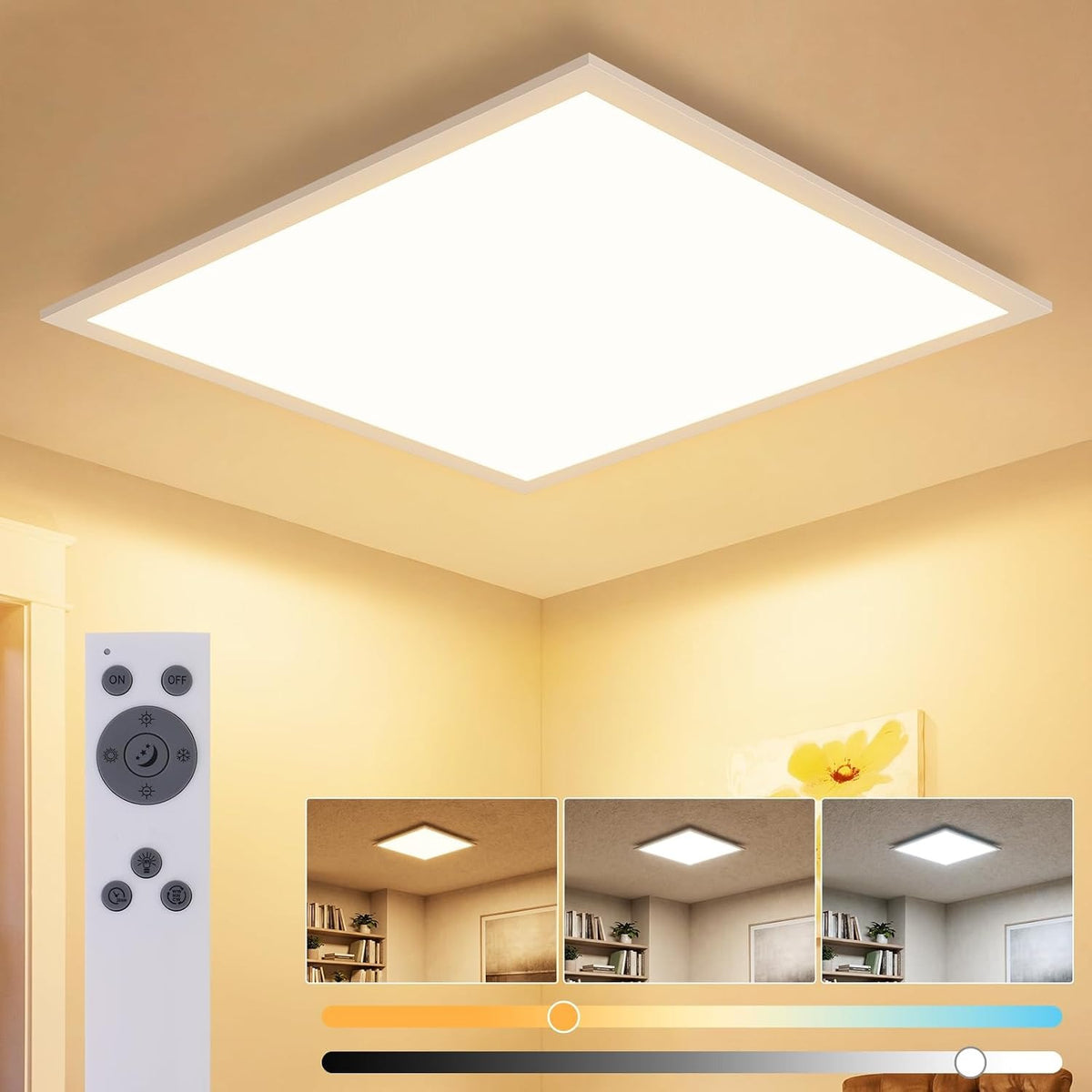 ZMH LED Deckenleuchte 45x45cm Dimmbar LED Panel Weiß Deckenlampe