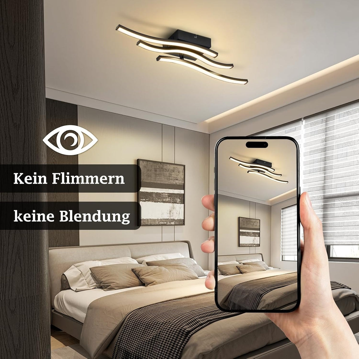 ZMH  LED Deckenlampe Schlafzimmer Deckenleuchte: Modern