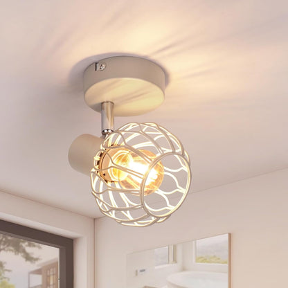 ZMH LED Deckenstrahler Schwarz-Grau-Weiß, E14 Deckenlampe 4 Flammig Schwenkbar