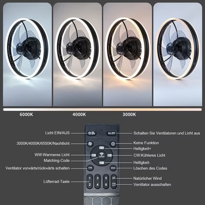 ZMH Deckenventilator mit Licht und Fernbedienung Leise +Timer 50 CM Dimmbar 33W, Wohnzimme Schlafzimmer Kinderzimmer Arbeitszimmer Flur