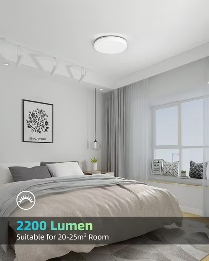 ZMH  LED Panel Deckenleuchte Kaltesweiß Deckenlampe Weiß 24W Decke 27*4.8cm, IP54 Wasserfest, LED fest integriert, Kaltesweiß, Badezimmer Schlafzimmer Flur Küche Wohnzimmer Balkon