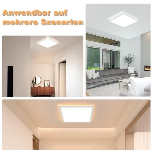 ZMH LED Panel Deckenleuchte Dimmbar mit Fernbedienung 24W IP44, RGB Farbwechsel,Dimmbar, LED fest integriert, Warmweiß, Neutralweiß, Kaltesweiß, für Schlafzimmer Kinderzimmer Küche Wohnzimmer