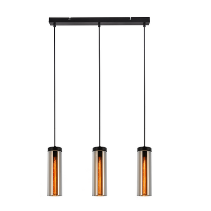 H?ngelampe Vintage Esstisch Pendelleuchte Schwarz - 3 Flammig H?ngeleuchte H?henverstellbar E27 Esstischlampe H?ngend Pendellampe Glas f¨¹r K¨¹chen Schlafzimmer Wohnzimmer (ohne Leuchtmittel)