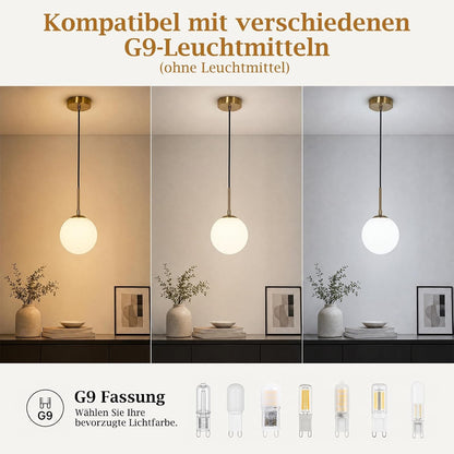 ZMH Pendelleuchte G9 Schlafzimmer Glas Esstisch Modern Hängelampe