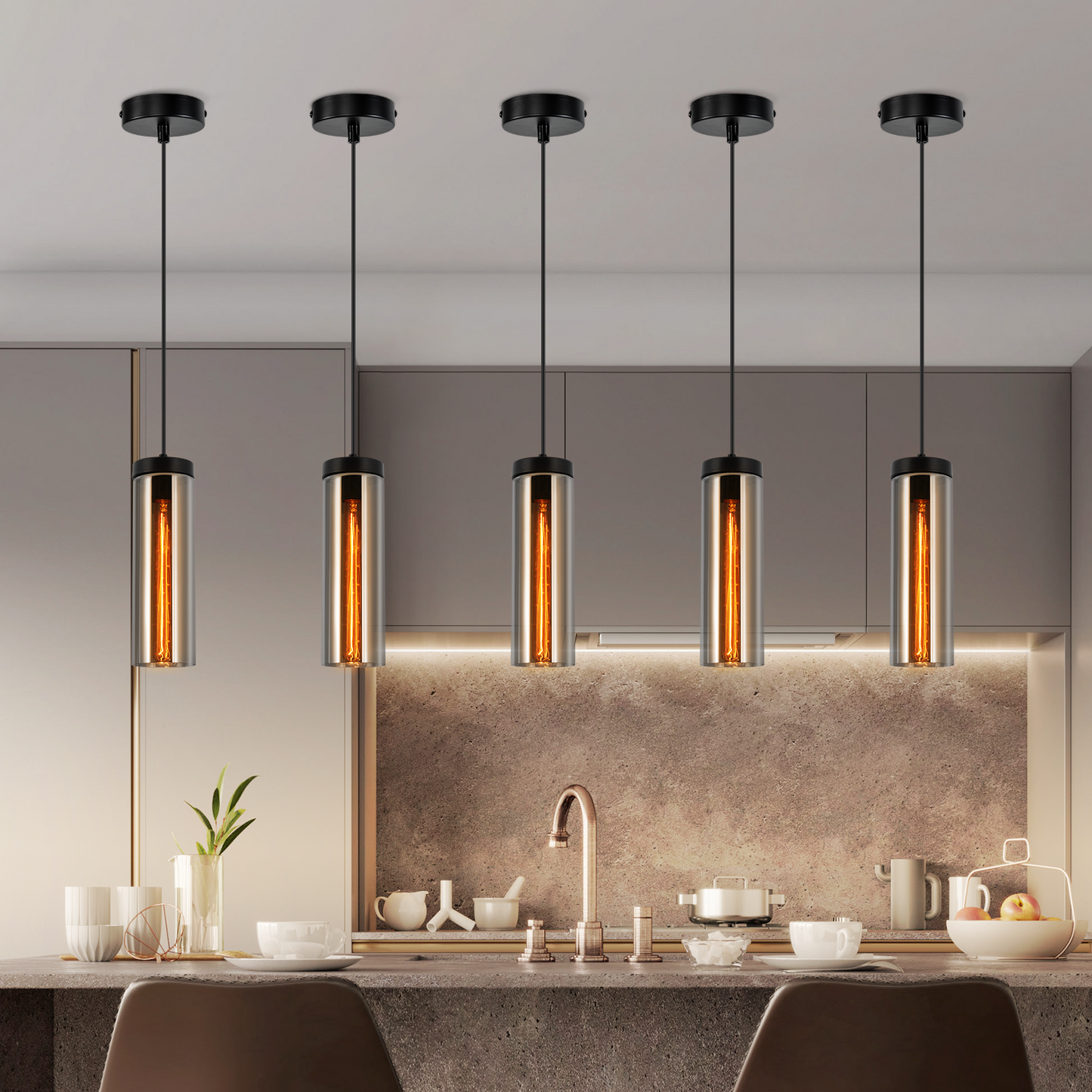 H?ngeleuchte Wohnzimmer H?ngelampe Vintage - 1 Flammig Pendelleuchte H?henverstellbar Esstischlampe H?ngend E27 Schwarz Glas Pendellampe f¨¹r Esstisch Schlafzimmer k¨¹che (ohne Leuchtmittel)