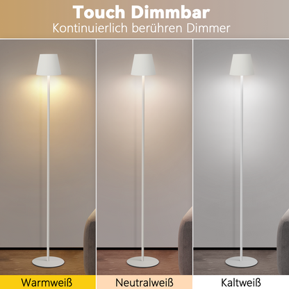 ZMH Stehlampe Wohnzimmer LED Dimmbar Stehleuchte - Modern USB Akku Standleuchte Lampe mit 3 Farbtemperaturen Wei? Stehlampe f¨¹r Schlafzimmer Arbeitszimmer und B¨¹ro 125 cm