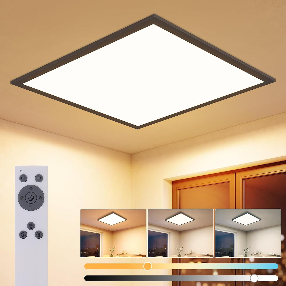 ZMH LED Deckenleuchte 45x45cm Dimmbar LED Panel Weiß Deckenlampe