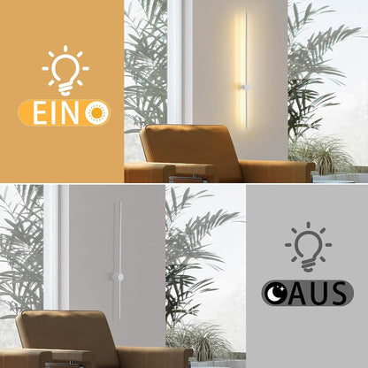 ZMH Wandleuchte Innen Wandlampe LED 60CM Weiß Flurlampe Modern Design
