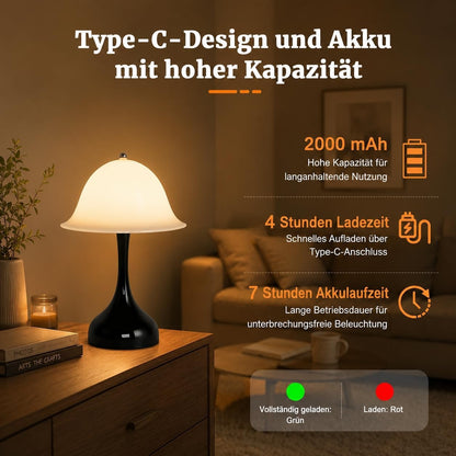Tischlampe Kabello Nachttischlampe LED - Akku Tischleuchte USB Aufladbar