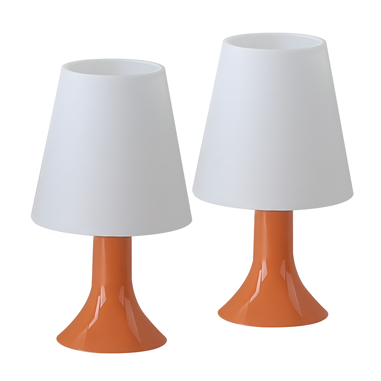 Nachttischlampe Wohnzimmer Tischleuchte mit Kabel - Tischlampe 2er Set Kleine Lampe E14 Tischlampen Orange Moderne Landhausstil für Esstisch Schlafzimmer - Ohne Leuchtmittel