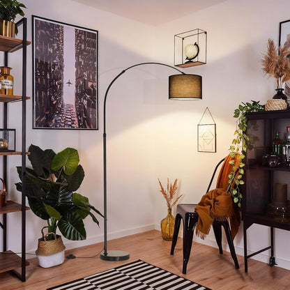 ZMH Bogenlampe Wohnzimmer Stehlampe - Stoffschirm Ø30 cm Stehleuchte 181CM