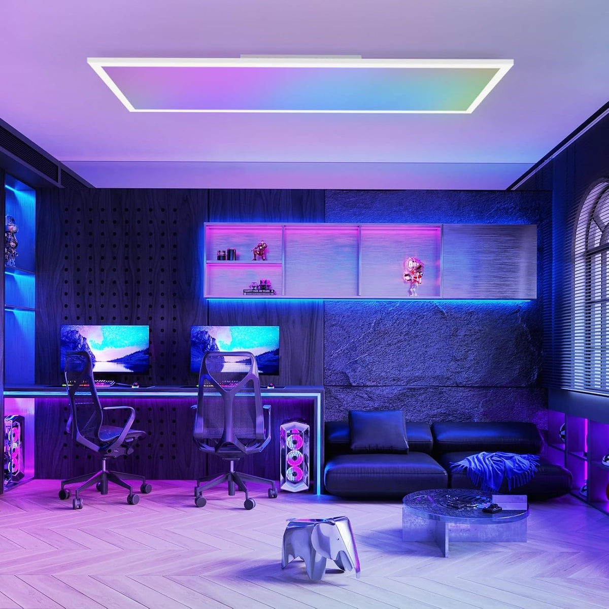ZMH LED Panel 100x25 RGB Dimmbar Deckenpanel Dimmbar Lang