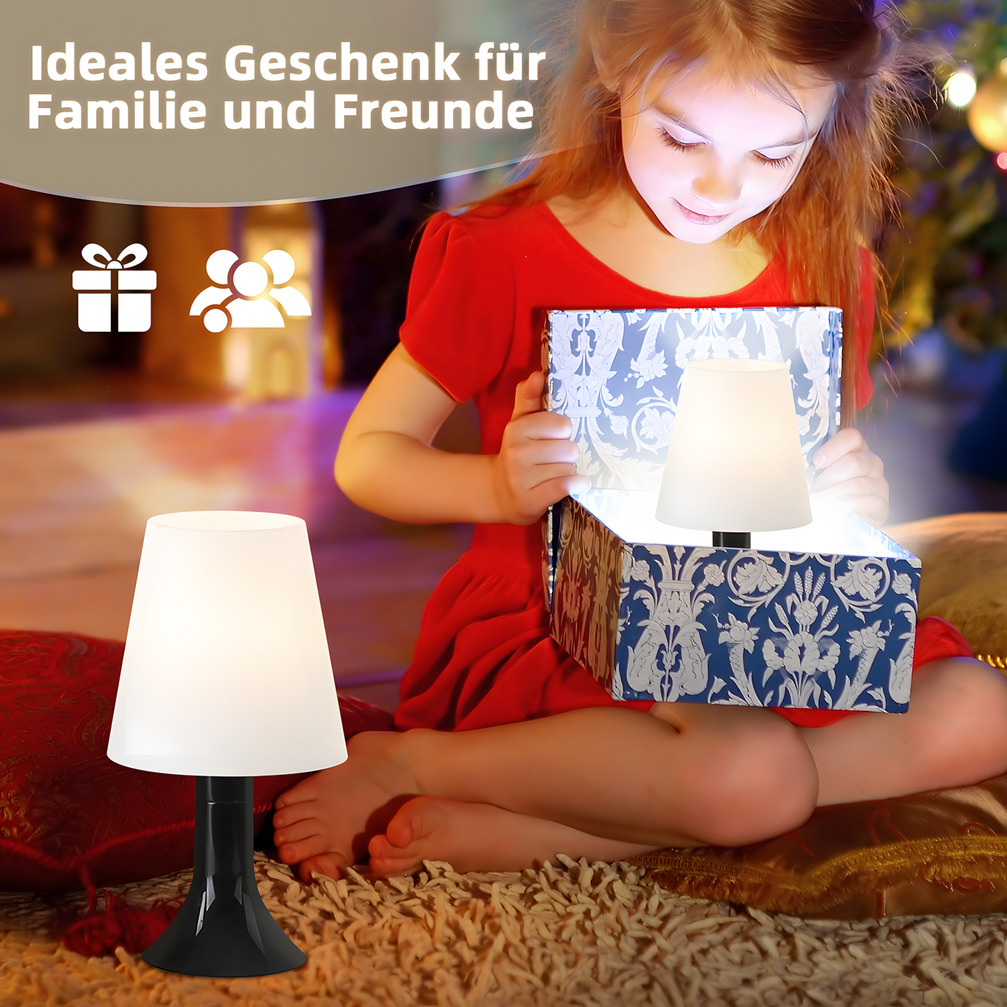 Nachttischlampe Wohnzimmer Tischlampe mit Kabel - Tischleuchte 2er Set Kleine Lampe Schwarz E14 Tischlampen Moderne Landhausstil für Esstisch Schlafzimmer - Ohne Leuchtmittel