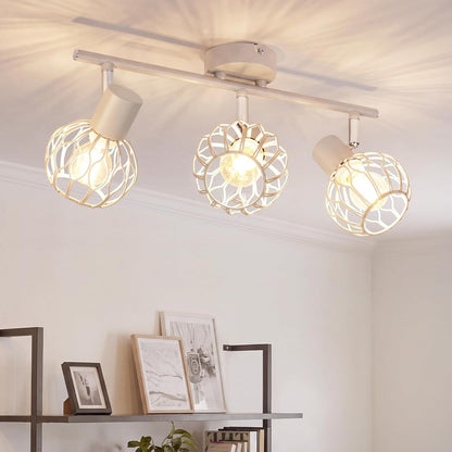 ZMH LED Deckenstrahler Schwarz-Grau-Weiß, E14 Deckenlampe 4 Flammig Schwenkbar