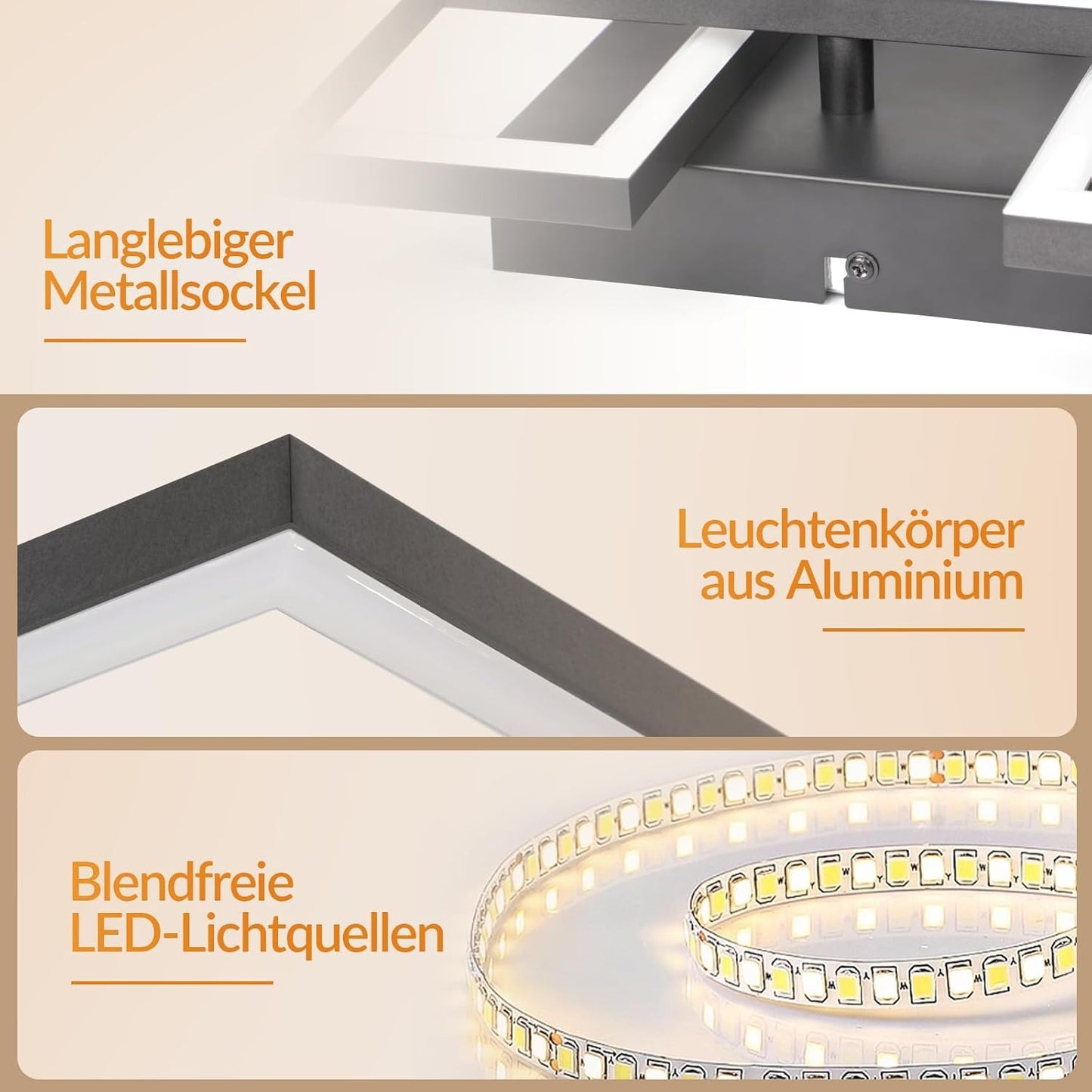 ZMH LED Deckenlampe, 31W Deckenleuchte Wohnzimmer mit Fernbedienung