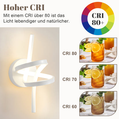ZMH Wandlampe Led Wandleuchte Innen: Wand Lampe für Treppenhaus Flur Wohnzimmer Schlafzimmer Badezimmer 7W Modern Design Weiß Wandleuchten Warmweiß 3000K