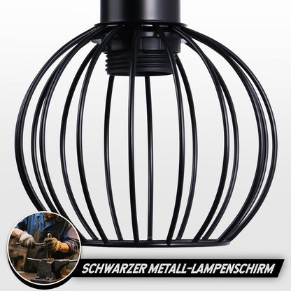 ZMH Stehlampe Wohnzimmer Holz Stehleuchte Schwarz im industrial Design