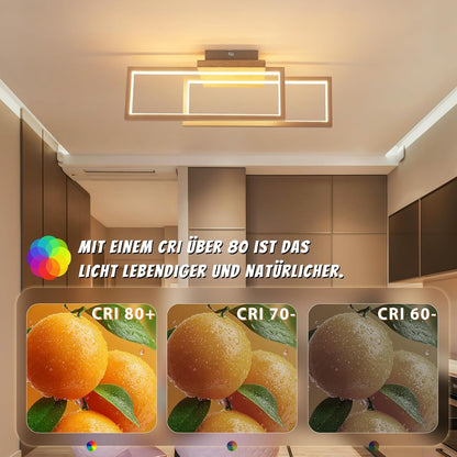 ZMH Deckenlampe LED Deckenleuchte Schlafzimmer 24W Holz 48cm Flurlampe