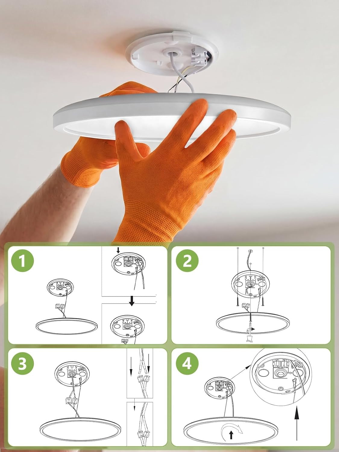 ZMH LED-Deckenlampe mit Bewegungsmelder 18W 1927 Lumen 4000K Ø30cm