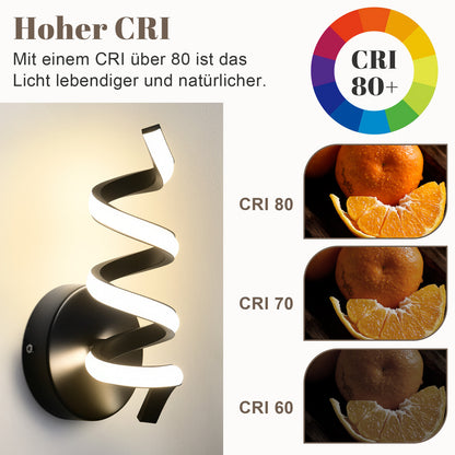 ZMH Wandleuchte Innen LED Schwarz Wandlampe: Treppenhaus Flur Wohnzimmer Schlafzimmer Badezimmer Modern Design Wand Lampe 7W Wandleuchten Warmwei? 3000K