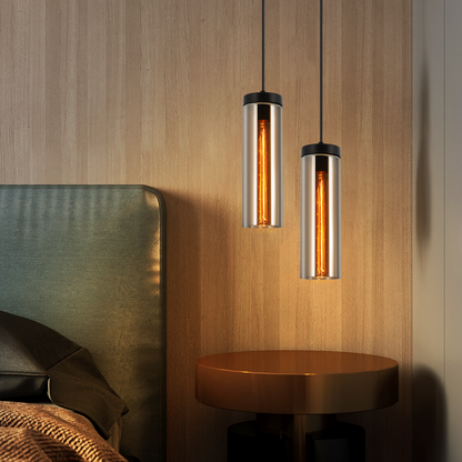 H?ngeleuchte Wohnzimmer H?ngelampe Vintage - 1 Flammig Pendelleuchte H?henverstellbar Esstischlampe H?ngend E27 Schwarz Glas Pendellampe f¨¹r Esstisch Schlafzimmer k¨¹che (ohne Leuchtmittel)