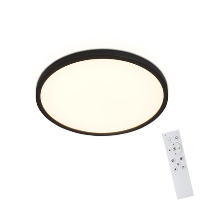 ZMH LED Deckenleuchte Flach Schwarz - 28W Dimmbar Deckenlampe Rund mit Fernbedienung 3000-6500K ?30 CM Badezimmerlampe f¨¹r K¨¹che Esszimmer Flur Schlafzimmer Badezimmer
