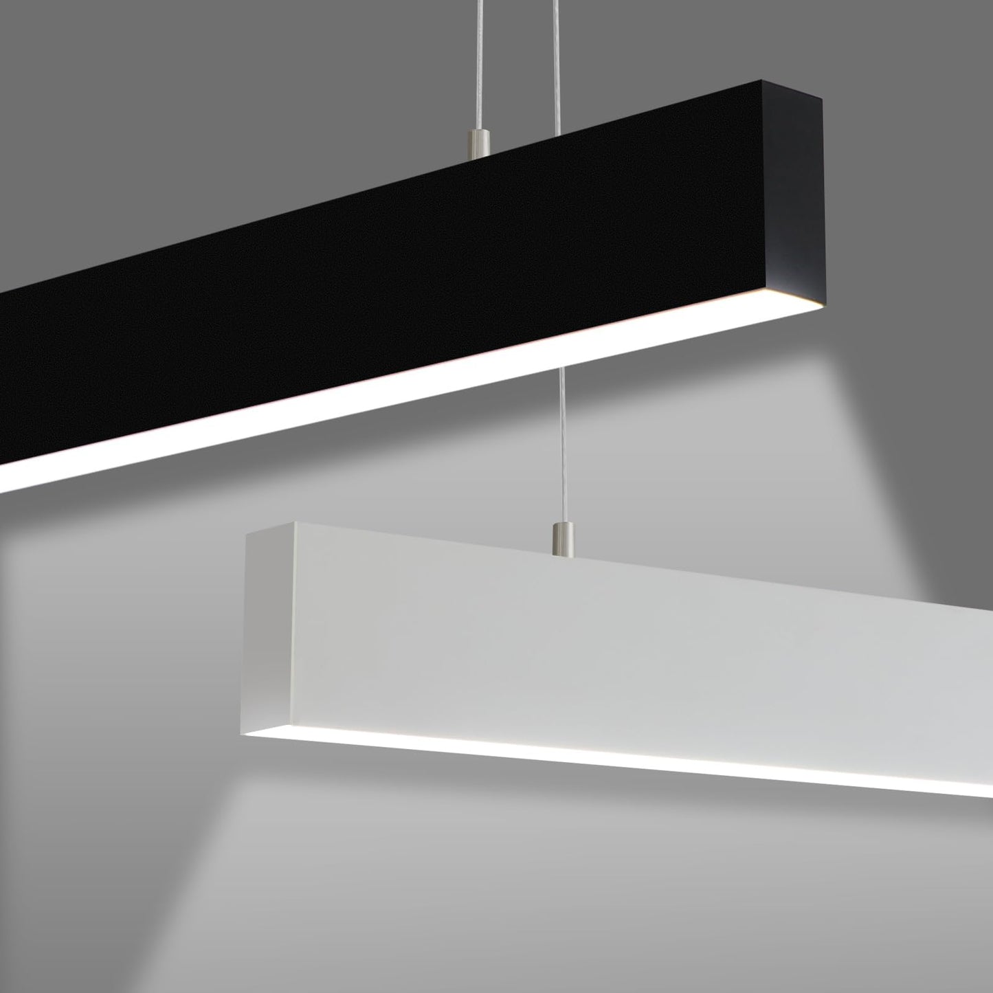 ZMH  LED Pendelleuchte Esstisch Hängelampe Dimmbar - 32W Schwarz Esstischlampe Hängend 107CM Höhenverstellbar mit Fernbedienung Hängeleuchte Modern Linear Design für Esszimmer Büro Wohnzimmer