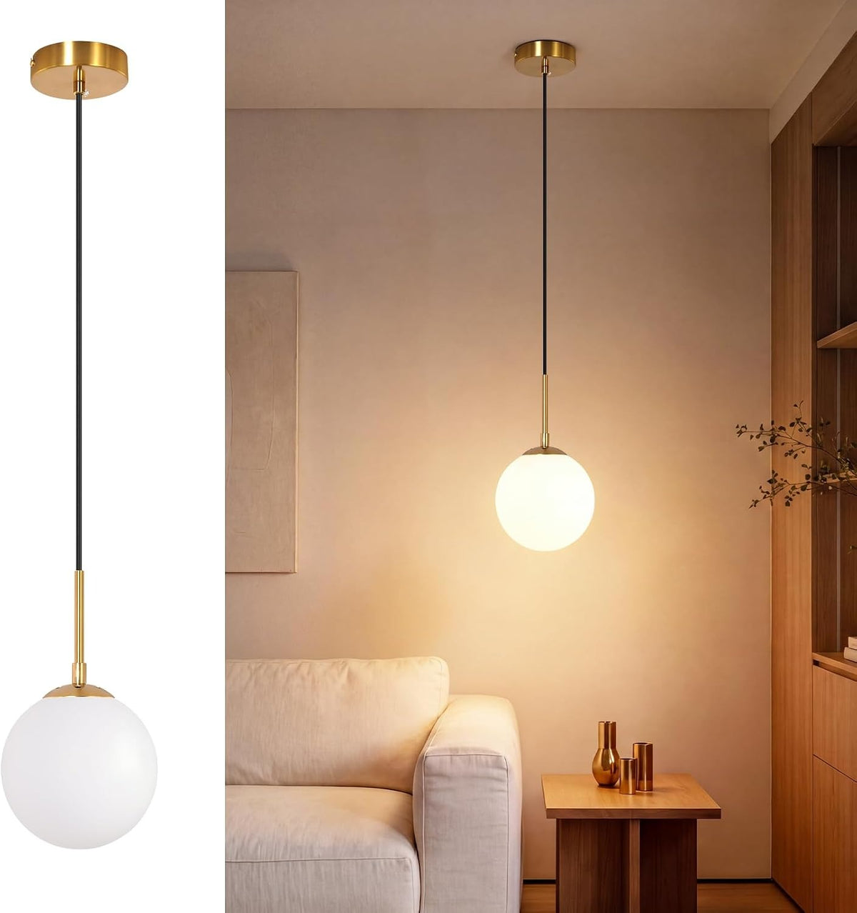 ZMH Pendelleuchte G9 Schlafzimmer Glas Esstisch Modern Hängelampe