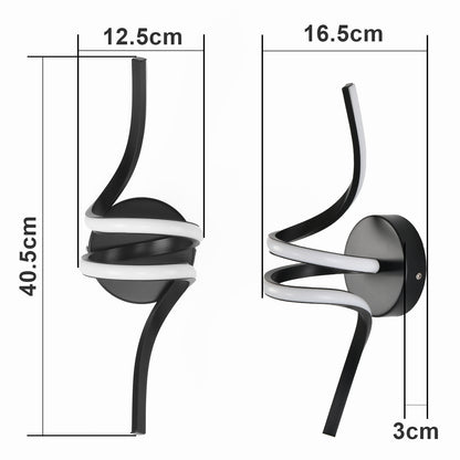 ZMH Wandlampe Innen LED Wandleuchte Schwarz: Wand Lampe f¨¹r Treppenhaus Flur Wohnzimmer Schlafzimmer Balkon Modern Design Aluminium Wandbeleuchtung - 7W Warmwei? 3000K