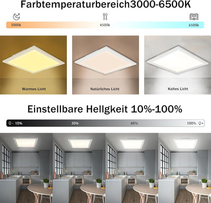 ZMH LED Deckenleuchte RGB Farbwechsel - Deckenlmape Dimmbar 24W Wei? mit Fernbedienung Eckig Deckenbeleuchtung Hintergrundbeleuchtung ?45CM f¨¹r Wohnzimmer Schlafzimmer K¨¹che Kinderzimmer