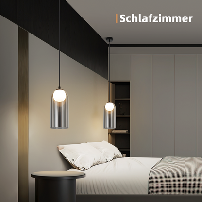 H?ngelampe Esstisch Pendelleuchte Schwarz- 1 Flammig Nachtisch H?ngeleuchte Glas Vintage Esstischlampe H?ngend G9 Pendellampe H?henverstellbar f¨¹r Wohnzimmer Schlafzimmer (ohne Leuchtmittel)