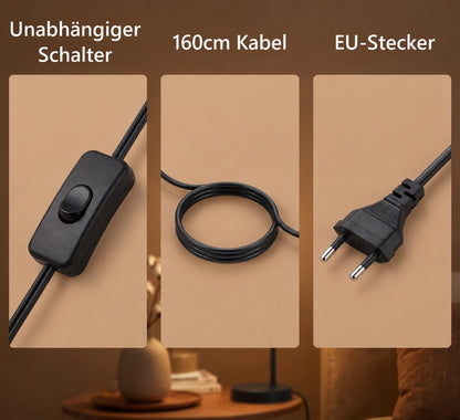 ZMH Tischlampe mit Kabel Nachttischlampe Vintage Tischleuchte e14