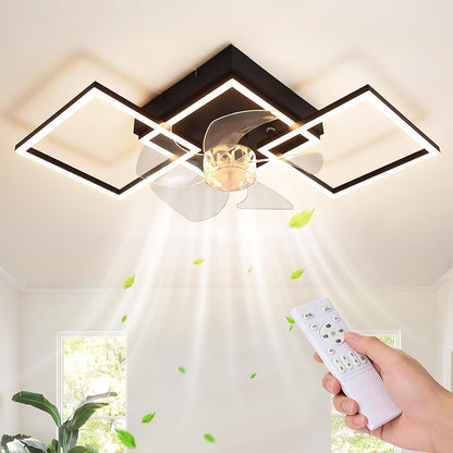 ZMH LED Deckenventilator mit Beleuchtung und Fernbedienung Dimmbar