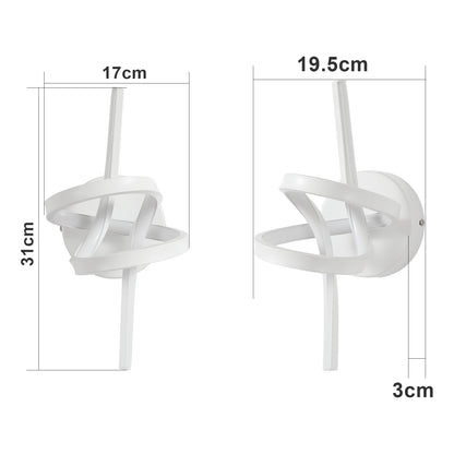 ZMH Wandlampe Led Wandleuchte Innen: Wand Lampe für Treppenhaus Flur Wohnzimmer Schlafzimmer Badezimmer 7W Modern Design Weiß Wandleuchten Warmweiß 3000K