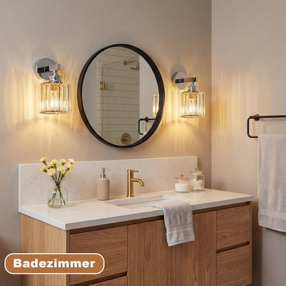ZMH Wandleuchte Innen Moderne-Wandlampe Kristall Wandbeleuchtung E27 Nachttischlampe Wand Flurlampe Wand 1 Flammig für Schlafzimmer Wohnzimmer Treppenhaus Flur