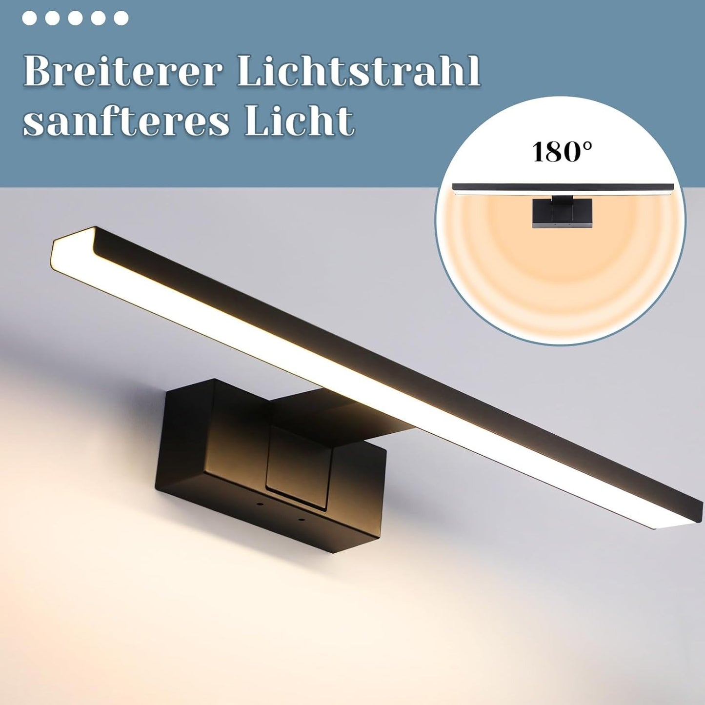 ZMH LED Spiegelleuchte Bad 30-40CM 6W Spiegellampe Badezimmer 4000K