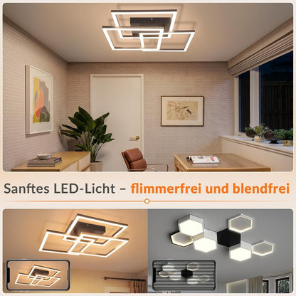 ZMH LED Deckenlampe, 31W Deckenleuchte Wohnzimmer mit Fernbedienung