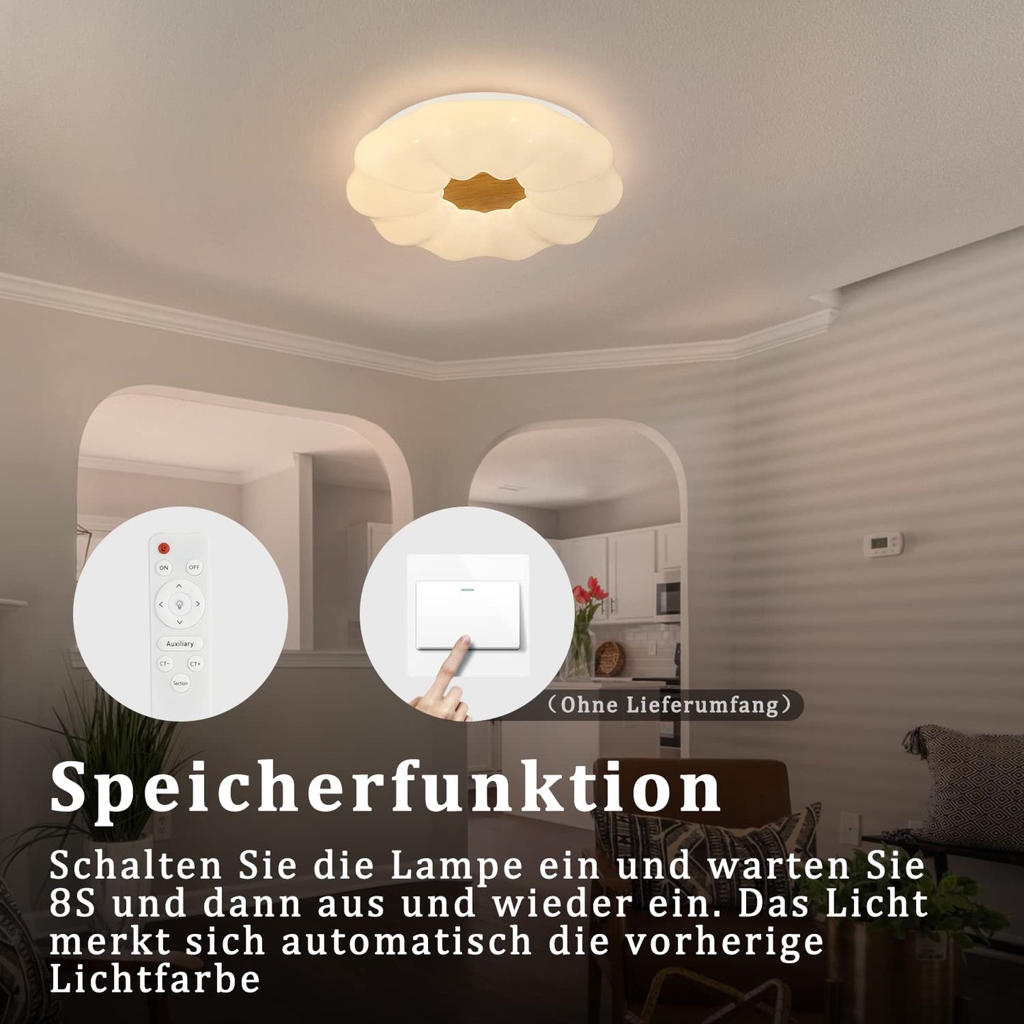 ZMH Deckenlampe LED Deckenleuchte Dimmbar - 22W Kinderzimmerlampe 40CM Rund Schlafzimmerlampe mit Fernbedienung Kinderzimmer Modern Sternenhimmel Design für Schlafzimmer Esszimmer Flur Treppenhaus