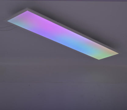 LED Panel 100x25 Deckenleuchte - Deckenpanel Dimmbar Lang Tageslichtlampe GRB Backlight Farbwechsel Bürolampe Flach Büro 24W Deckenlampe Küchenlampe für Werkstatt Flur Küche Wohnzimmer