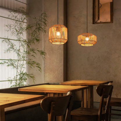 Pendelleuchte Esstisch H?ngelampe Vintage - Pendellampe Esszimmer 1 Flammig Esstischlampe Hanfseil Laterne Design E27 H?ngeleuchte f¨¹r Schlafzimmer Wohnzimmer Flur(Ohne Leuchtmittel)