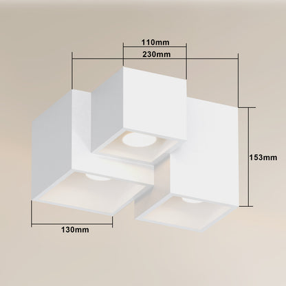 ZMH Aufbauspot Wei? Aufbaustrahler GU10: Deckenleuchte Aufputz 23cm Aufbauleuchte eckig Deckenspots 3 flammig Modern Strahler Deckenlampe K¨¹che Deckenstrahler f¨¹r Wohnzimmer - Ohne Leuchtmittel
