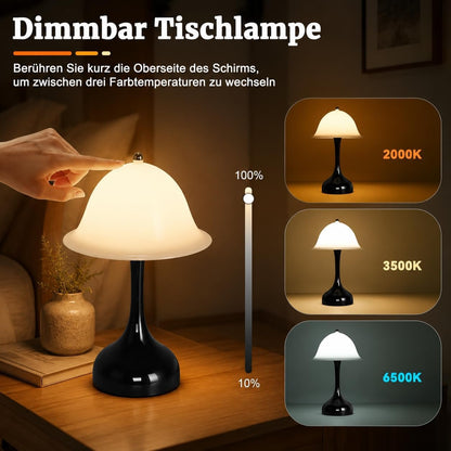 Tischlampe Kabello Nachttischlampe LED - Akku Tischleuchte USB Aufladbar