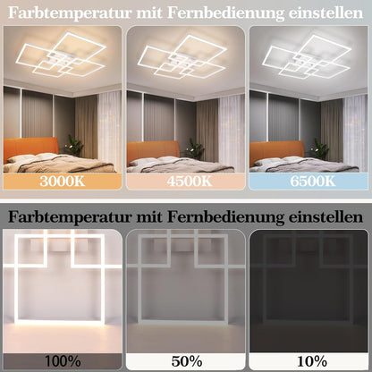 ZMH Deckenlampe Wohnzimmer LED Deckenleuchte - 48W Modern