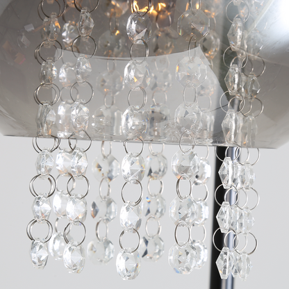 ZMH Stehlampe Wohnzimmer Stehleuchte Schlafzimmer - E27 Standleuchte Rauchgrau Gro? Standlampe Modern mit Fu?schalter Design Glaskugel Glas Kristall f¨¹r B¨¹ro Sofa Kinderzimmer Hotel(Ohne Leuchtmittel)