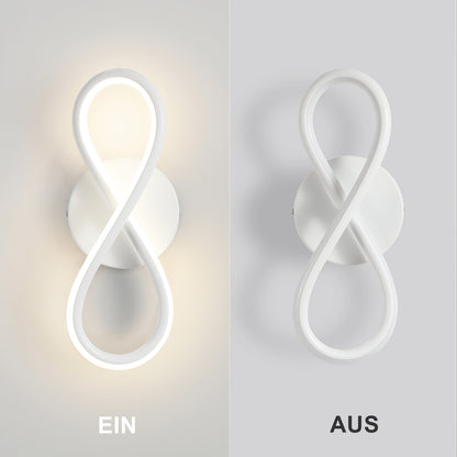 ZMH Wandleuchte Innen LED Wandlampe Modern: Wand Lampe f¨¹r Treppenhaus Schlafzimmer Wohnzimmer Korridor K¨¹hles Design 7W Kurvendesign Dekorativ Wei? Wandleuchten Warmwei? 3000K