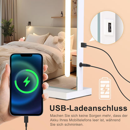 ZMH Schminkspiegel mit Beleuchtung,58x46cm LED Hollywood Tischspiegel