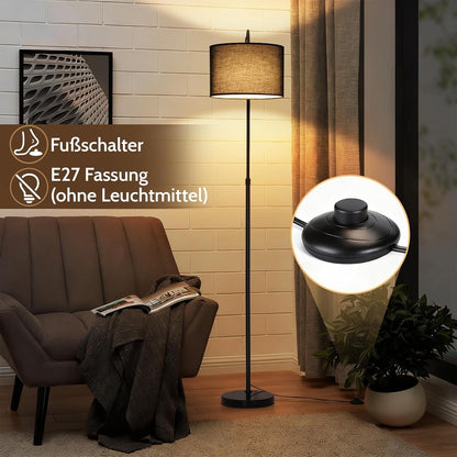 ZMH Bogenlampe Wohnzimmer Stehlampe - Stoffschirm Ø30 cm Stehleuchte 181CM