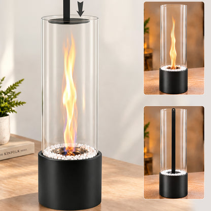 Bioethanol Tischkamin Groß 16 × 40,5 cm – Rauchfrei & Windgeschützt für Innen und Außen