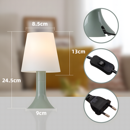 Nachttischlampe Wohnzimmer Tischleuchte mit Kabel - Tischlampe 2er Set Kleine Lampe Grün E14 Tischlampen Moderne Landhausstil für Esstisch Schlafzimmer - Ohne Leuchtmittel
