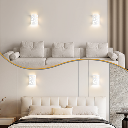 ZMH Wandleuchte Innen Wandlampe Flur - Up and Down Leuchten Modern Design Wandleuchten E14 Flurlampe Wei? Gipsleuchte Treppenhaus Wandlicht f¨¹r Wohnzimmer K¨¹che - Ohne Leuchtmittel